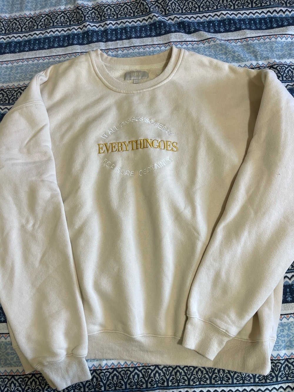 Cream Crewneck Sweater | Everythin Goes by RM of BTS Sweater | PPC